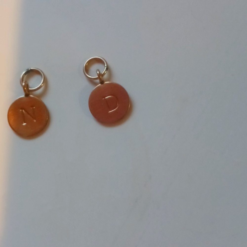 14k Gold filled charms one has a D and the other has an N